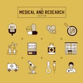 Medical and Research Icon Set Royalty Free Stock Photo