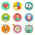 Medical and Research Icon Set Royalty Free Stock Photo