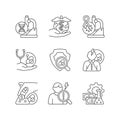 Medical research linear icons set Royalty Free Stock Photo