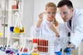 Medical researcher microbiology experiment Royalty Free Stock Photo