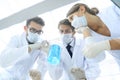 Medical researcher microbiology experiment in the laboratory Royalty Free Stock Photo