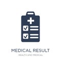 Medical result icon. Trendy flat vector Medical result icon on w Royalty Free Stock Photo