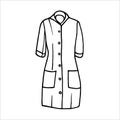 Medical robe doodle vector illustration isolated on white background