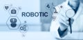 Medical robot rpa automation modern technology in medicine concept.