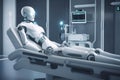 A medical robot scanning a patients vitals and providing medical advice demonstrating the potential of AI in healthcare