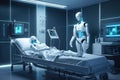 A medical robot scanning a patients vitals and providing medical advice demonstrating the potential of AI in healthcare