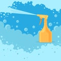 Medical Sanitizer Symbol. Liquid Soap from Bottle for Desinfection. Plastic Dispenser. Cleanser for Hygiene with Foam Royalty Free Stock Photo