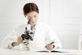 Medical or scientific researcher working in lab Royalty Free Stock Photo