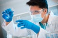 Medical scientist working in laboratory