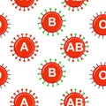 Medical seamless background, hematology, erythrocyte, antibodies, agglutination