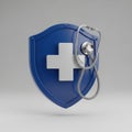 Medical Security Shield Icon Stethoscope Royalty Free Stock Photo