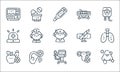 medical services line icons. linear set. quality vector line set such as runny nose, ventilation, healthy food, gynecology,