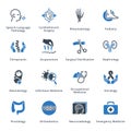 Medical Services & Specialties Icons Set 4 - Blue Series