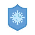 Medical shield coronavirus covid 19 pandemic emblem icon