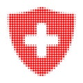 Medical Shield Halftone Dotted Icon