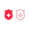Medical shield icon health insurance concept. Simple Vector icon in flat style Royalty Free Stock Photo