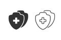 Medical Shield Line Icon set shield flat health cross medical vector