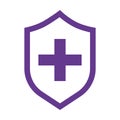 Medical shield protection emergency cross symbol isolated icon