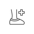 Medical shoe covers line outline icon