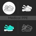 Medical shoes dark theme icons set Royalty Free Stock Photo