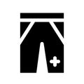 Medical shorts glyoh icon. Uniform pants for doctors and nurses.