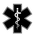 Medical sign star of life icon. Hospital ambulance star glyph style pictogram