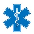 Medical sign star of life icon. Hospital ambulance star glyph style pictogram