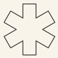 Medical sign star of life thin line icon. Hospital ambulance star outline style pictogram on white background. Medicine Royalty Free Stock Photo