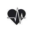 Medical silhouette icon. Heartbeat silhouette icon.Hospital silhouette icon