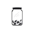 Medical silhouette icon. a Jar of pills silhouette icon. Hospital silhouette icon