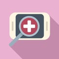 Medical smartphone card icon flat vector. Patient record