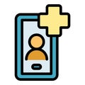 Medical smartphone help icon vector flat Royalty Free Stock Photo