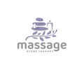 Medical spa treatment logo design. Hot stone therapy vector design