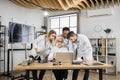 Medical specialists using modern laptop at work