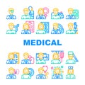 Medical Speciality Health Treat Icons Set Vector