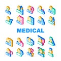 Medical Speciality Health Treat Icons Set Vector