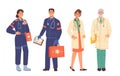 Medical staff, ambulance workers man and woman Royalty Free Stock Photo