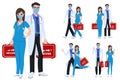 Medical staff character set vector concept design. Covid-19 front liners doctor and nurse characters Royalty Free Stock Photo