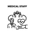 Medical Staff Consultation Vector Black Illustration