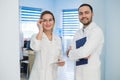 Medical Staff Having Discussion In Modern Hospital Corridor Royalty Free Stock Photo