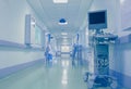 Medical staff in the hospital foyer on the background of technical equipment Royalty Free Stock Photo