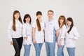 Medical staff. Portrait of doctors of otolaryngologists and nurses on an isolated white background