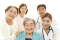 Medical staff with senior women Royalty Free Stock Photo