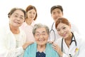 Medical staff with senior women Royalty Free Stock Photo