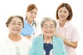 Medical staff with senior women Royalty Free Stock Photo