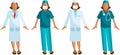 Medical staff Vector Surgeon, Woman Doctor