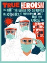 Medical staff wearing PPE, personal protective equipment to care for coronavirus covid-19 patients Royalty Free Stock Photo