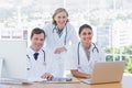 Medical staff working on a laptop and a computer Royalty Free Stock Photo