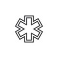 Medical star outline icon