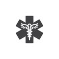 Medical star vector icon